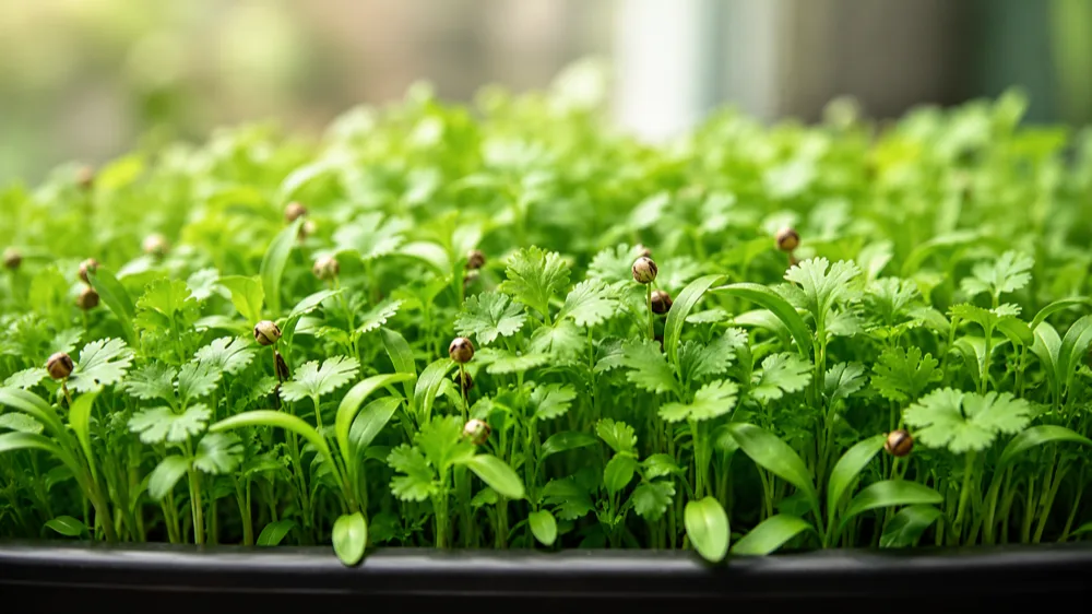 Coriander Microgreens — fresh microgreens grown by NuTea Farms in Wexford